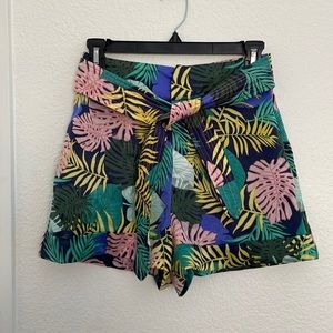 Zara silky tropical shorts